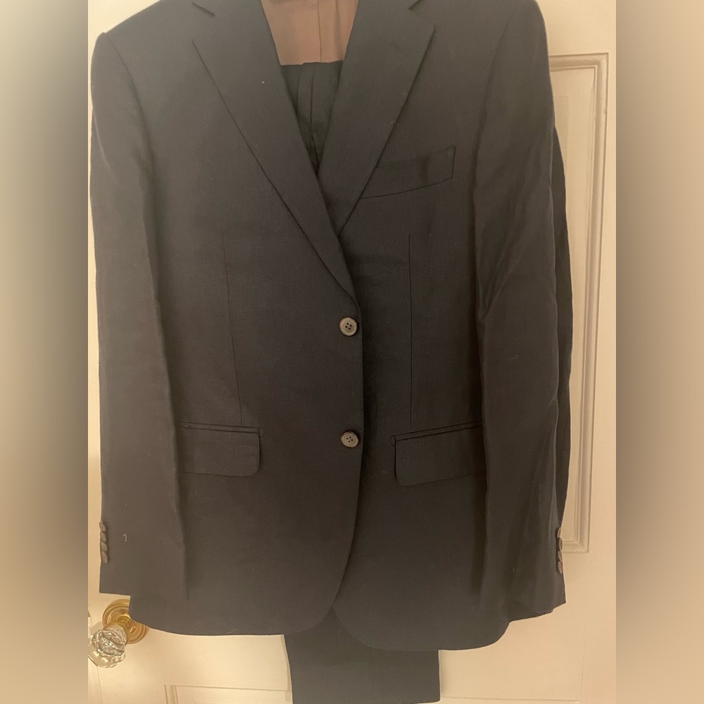 Suit Supply Brescia Pure Linen Navy Suit